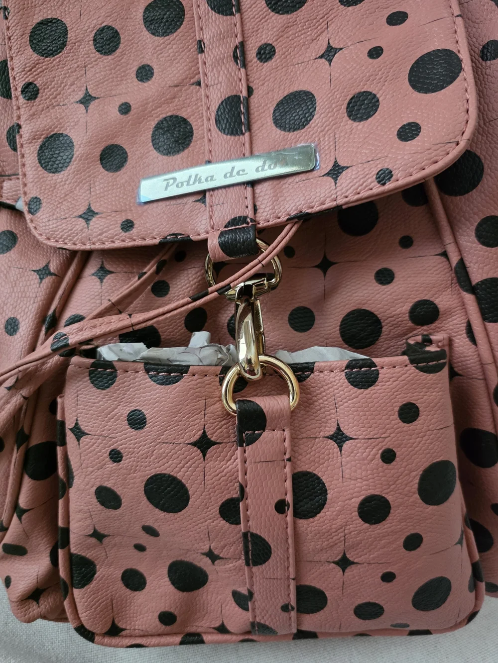 Polka Dot Pink Mini Backpack Purse - Women Bags